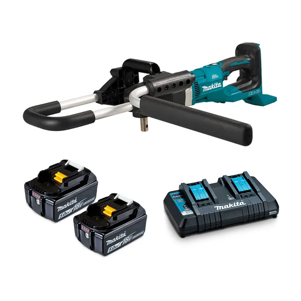 MAKITA 18Vx2 Brushless 2 x 5.0Ah Earth Auger Kit DDG461PT2