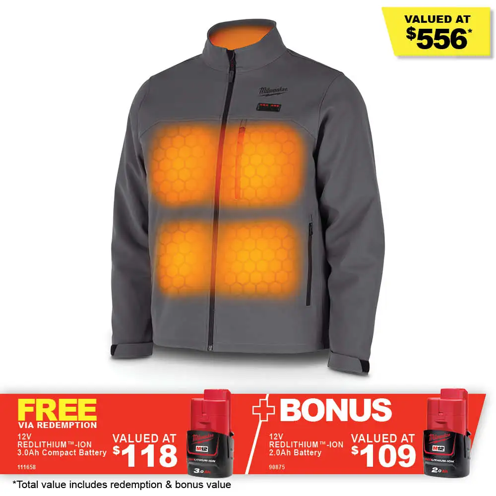 MILWAUKEE 12V TOUGHSHELL Heated Jacket Grey M12THJ2GRY0