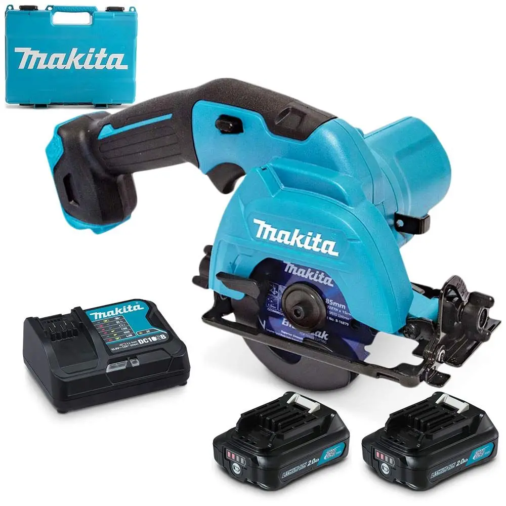 MAKITA 12V Max 2.0Ah Li-Ion CXT Cordless 85mm (3-1/3inch) Circular Saw Combo Kit HS301DSAE