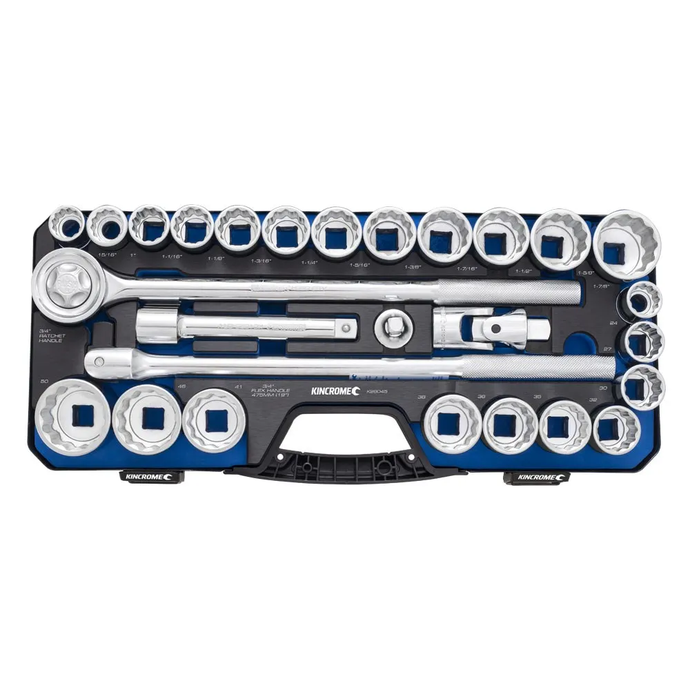KINCROME 28 Piece Socket Set Metric & Imperial 3/4 Drive K28045
