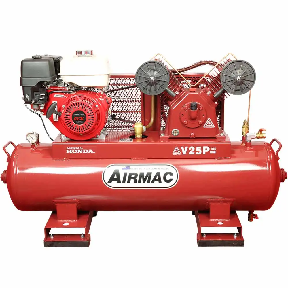 AIRMAC 9hp 125l 485 L/Min Honda Petrol Air Compressor AM V25P