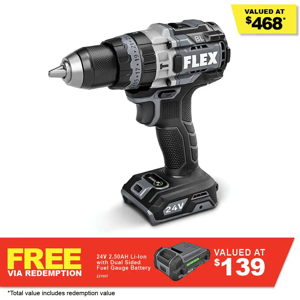 FLEX 24V Brushless 13mm 158nm 2 Speed Hammer Drill Skin FXA1271T-Z