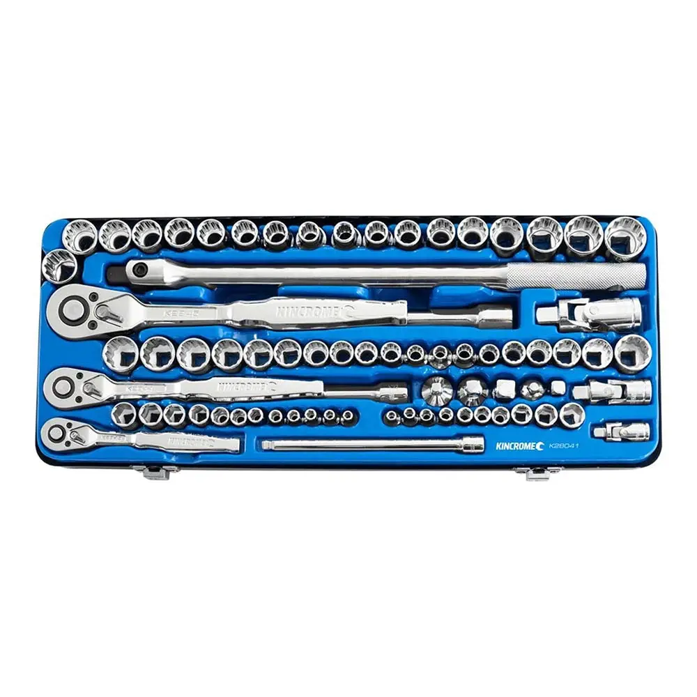 KINCROME 1/4, 3/8 & 1/2" Drive Metric & Imperial Socket Set - 74 Piece K28041