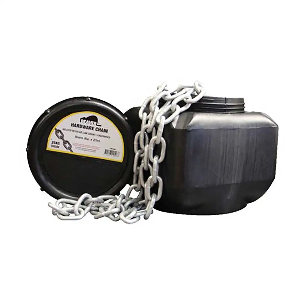BEAVER 80m 4mm Chain Regular Link Galvanised - 25kg Pail 100304P