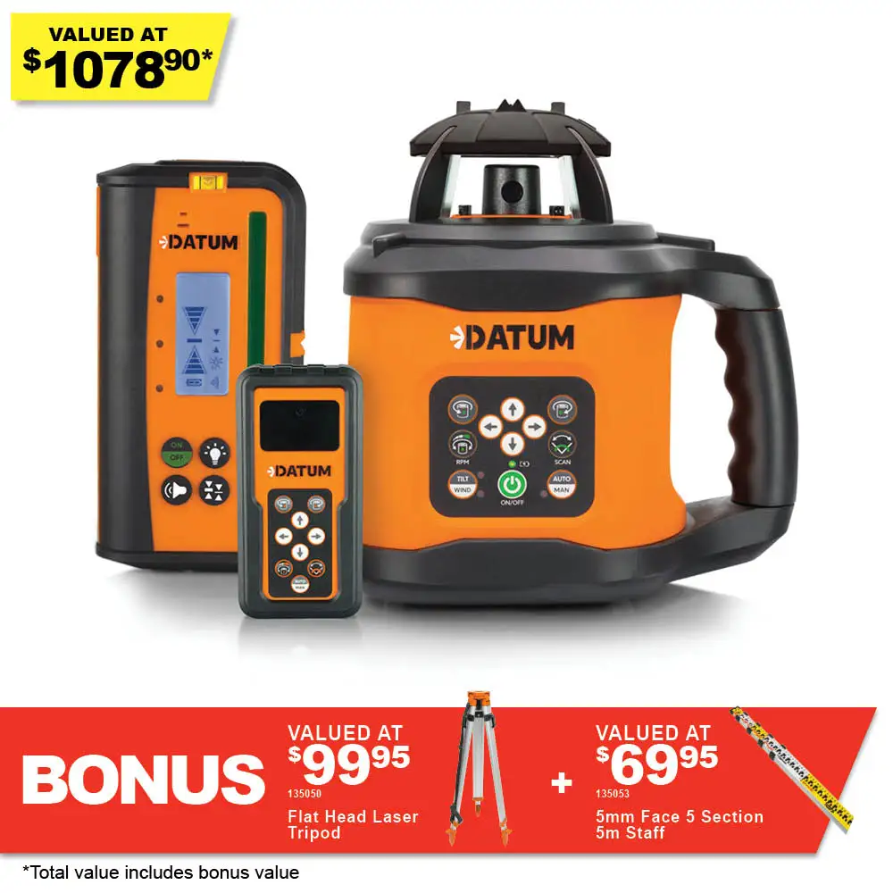 DATUM 400m Green Beam Rotary Laser Kit DTR40G