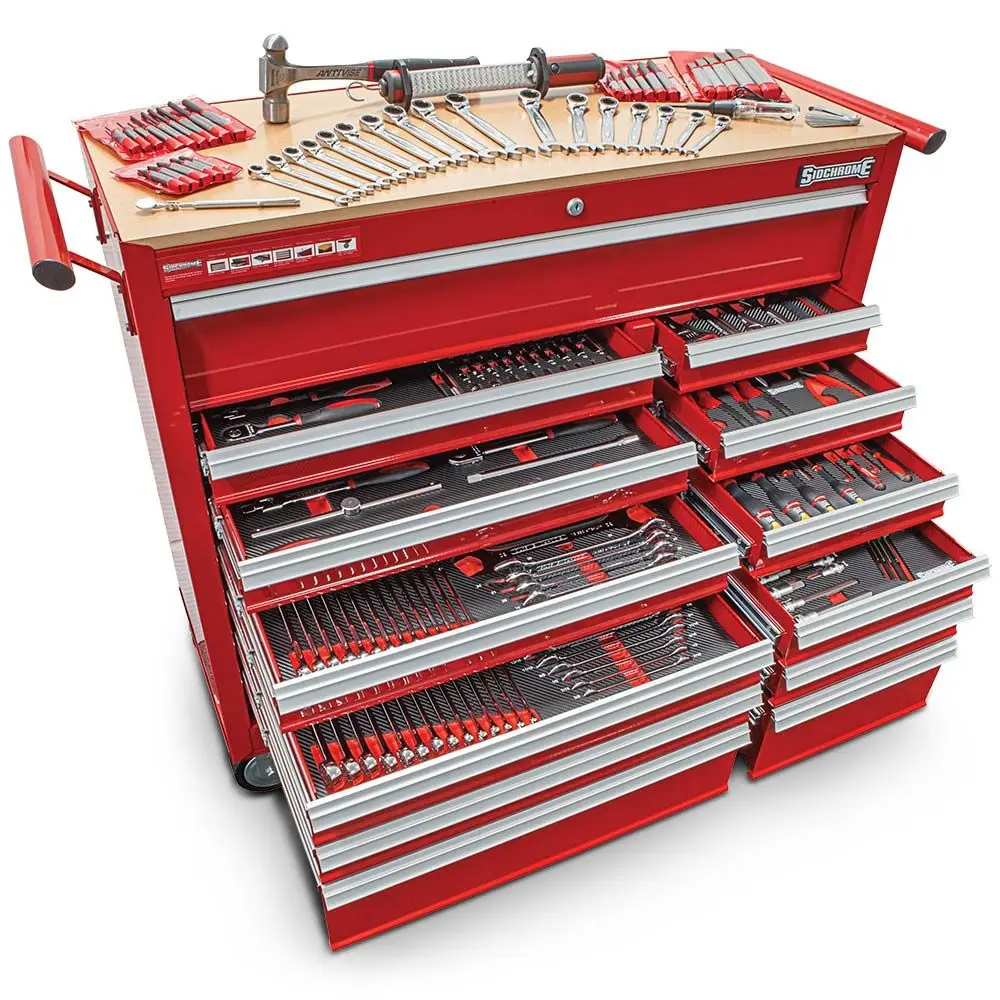 SIDCHROME 382 Piece 13 Drawer Tool Kit With Wide Body Roll Cab