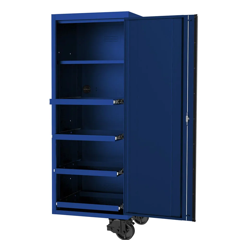 SP TOOLS 27inch USA Sumo Series Side Cabinet - 4 Roller Shelves & 1 Fixed Shelf - Blue/Black SP44880BL