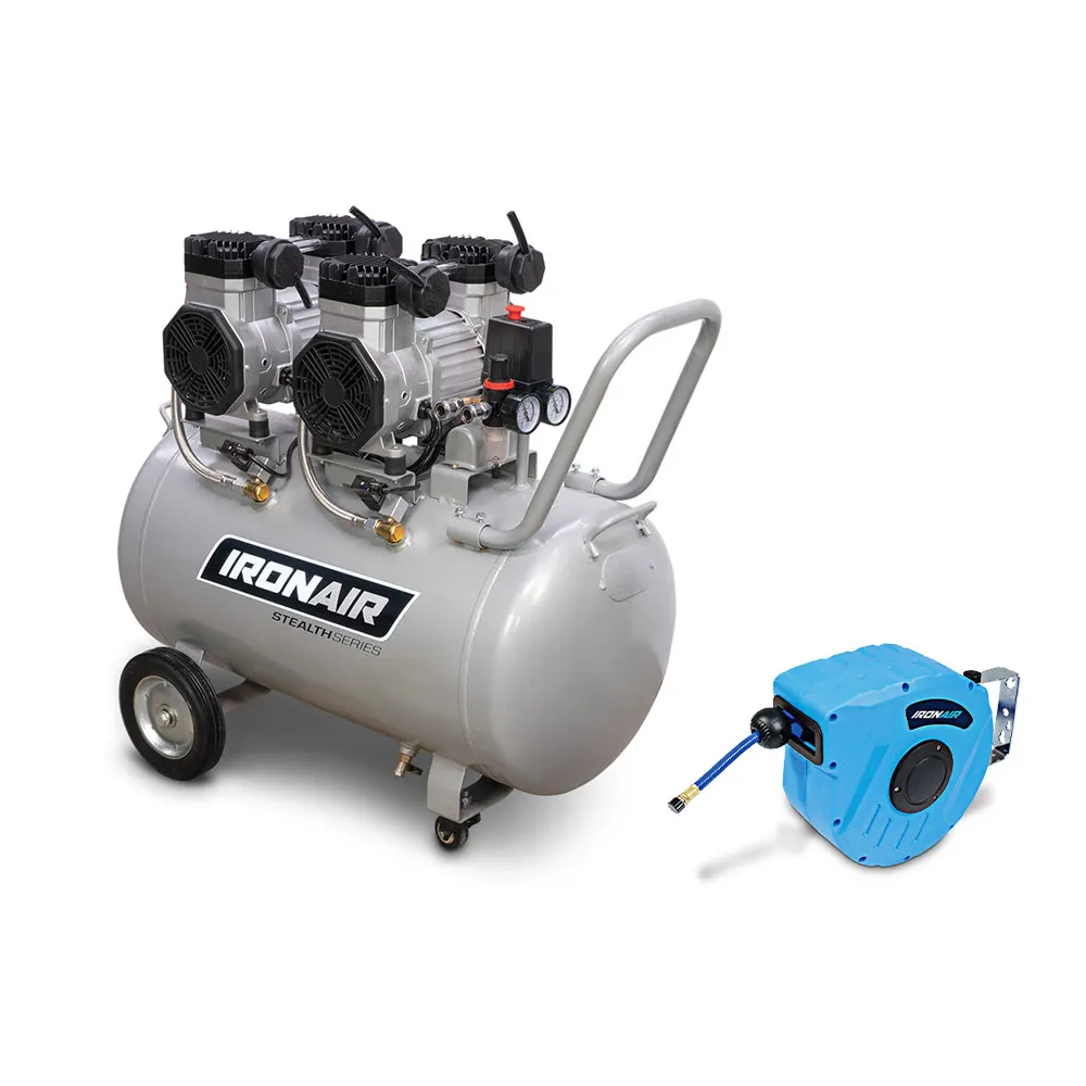 IRONAIR 100L Air Hose Reel Air Compressor Kit TTKIT941