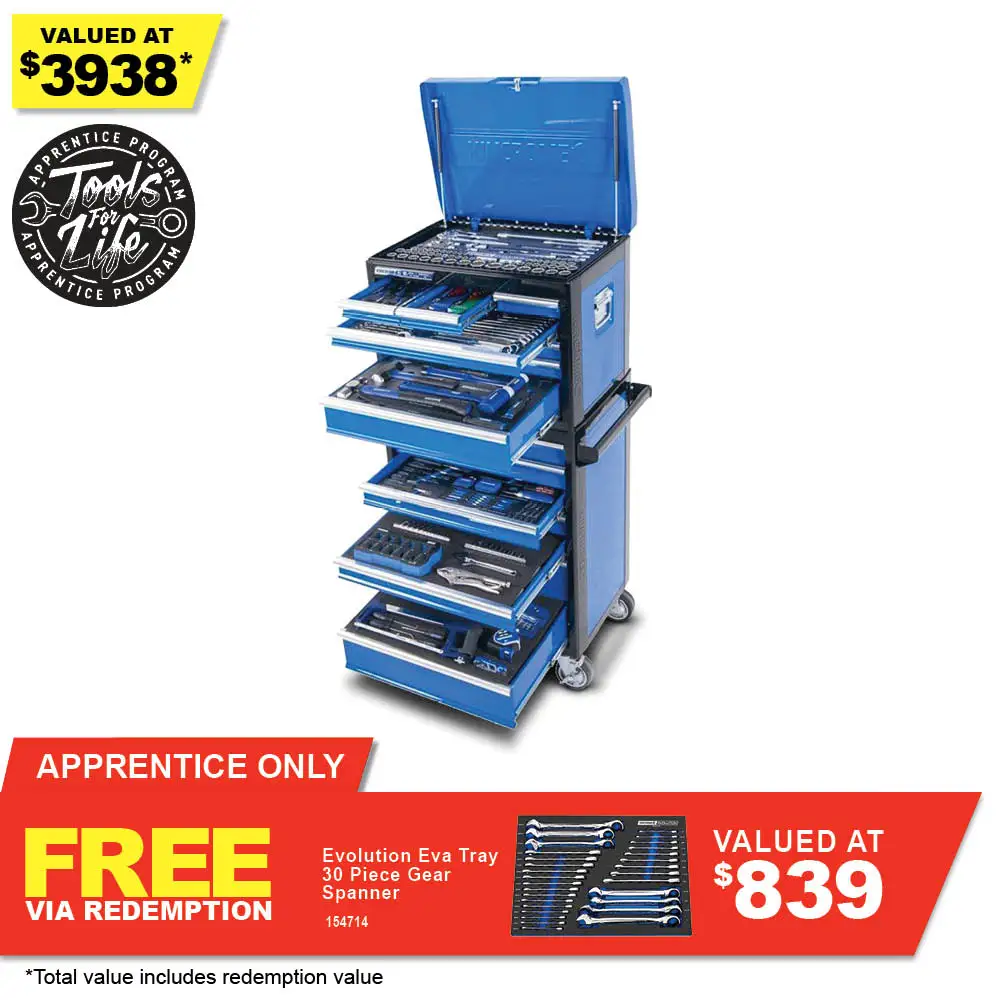 KINCROME Evolution TFL Tool Workshop 306 Piece 14 Drawer Deep w. Trolley P1710