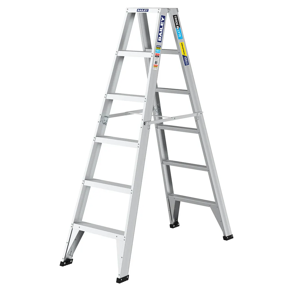 BAILEY 1.8m 150kg Trade Lyte Aluminium Double Sided Step Ladder FS14021