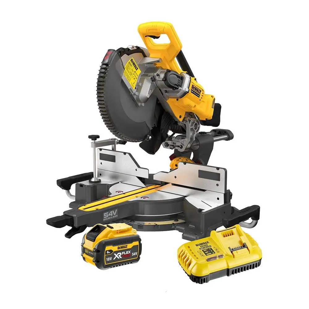 DEWALT 54V XR FLEXVOLT Brushless 1 x 9.0Ah 305mm Mitre Saw Kit DCS781X1-XE