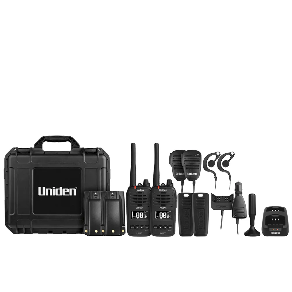UNIDEN 5 Watt UHF Waterproof OLED Display Handheld Radio Twin Pack XTRAK50-2TP