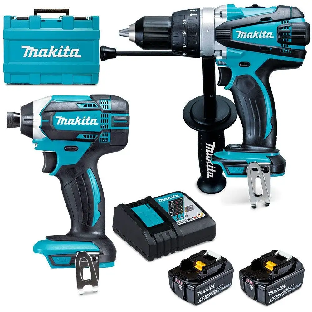 MAKITA 18V 2 Piece 2 x 5.0Ah Combo Kit DLX2145T