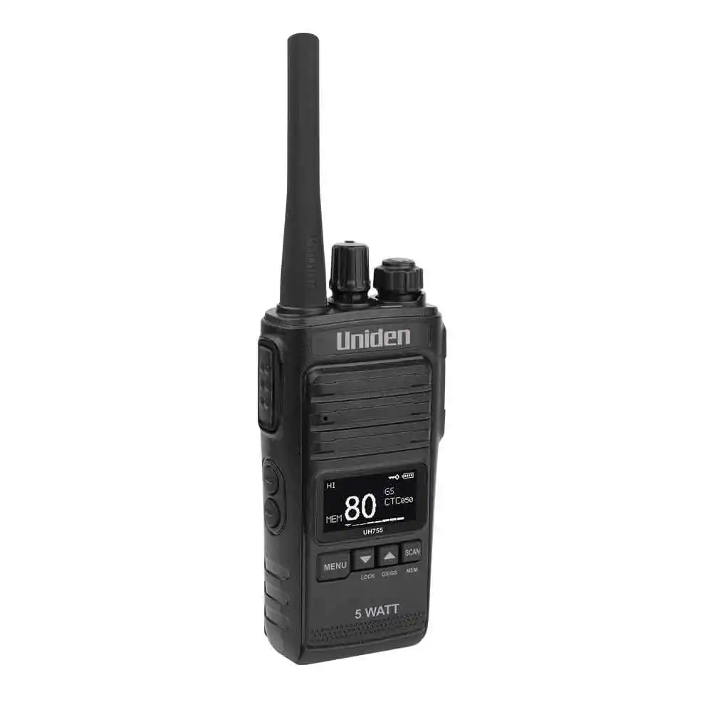 UNIDEN 5 Watt IP54 UHF Handheld Radio Twin Pack UH755-2DLX