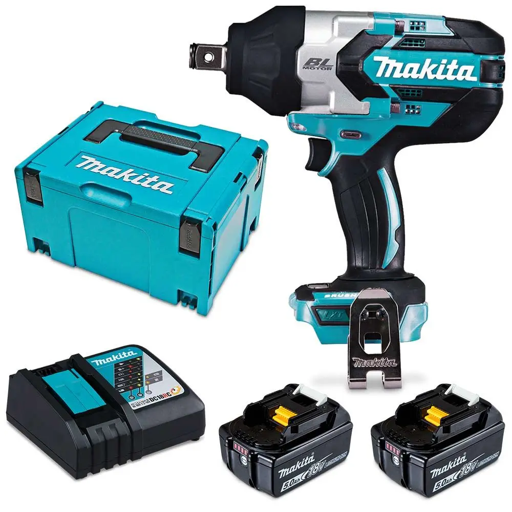MAKITA 18V Brushless 2 x 5.0Ah 3/4inch Impact Wrench Kit DTW1001RTJ