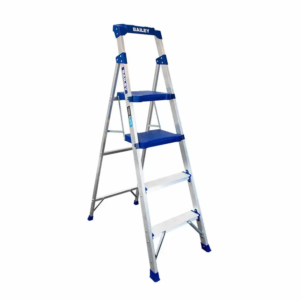 BAILEY 4 Step 135kg Aluminium Industrial Twin Platform Ladder FS14041
