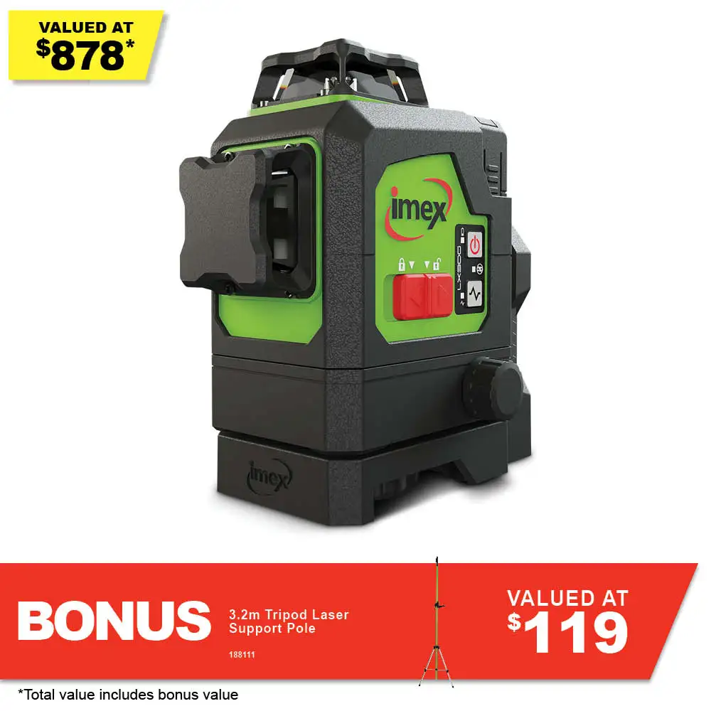 IMEX 3x360° Multi-Line Laser Level Green 012-LX3DG