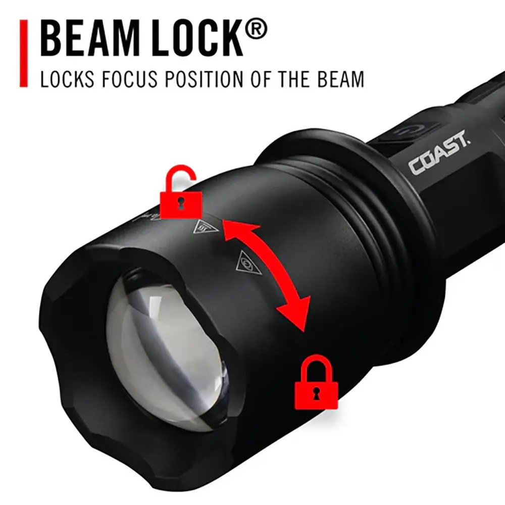 COAST 8000 Lum Pure Beam Focus Oled Display Rechargeable Torch COAXP40R