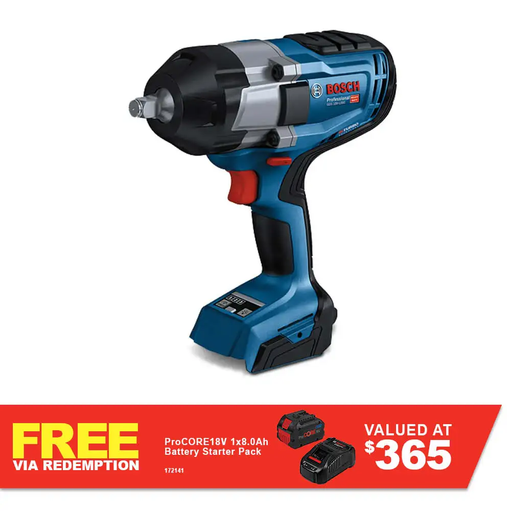 BOSCH 18V BITURBO Brushless 1/2inch Impact Wrench GDS 18V-1000 Skin 06019J8301