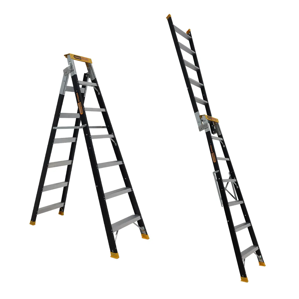 GORILLA 150kg Pro-Lite 7 Step Fibreglass Dual Purpose Ladder FDM007-PRO