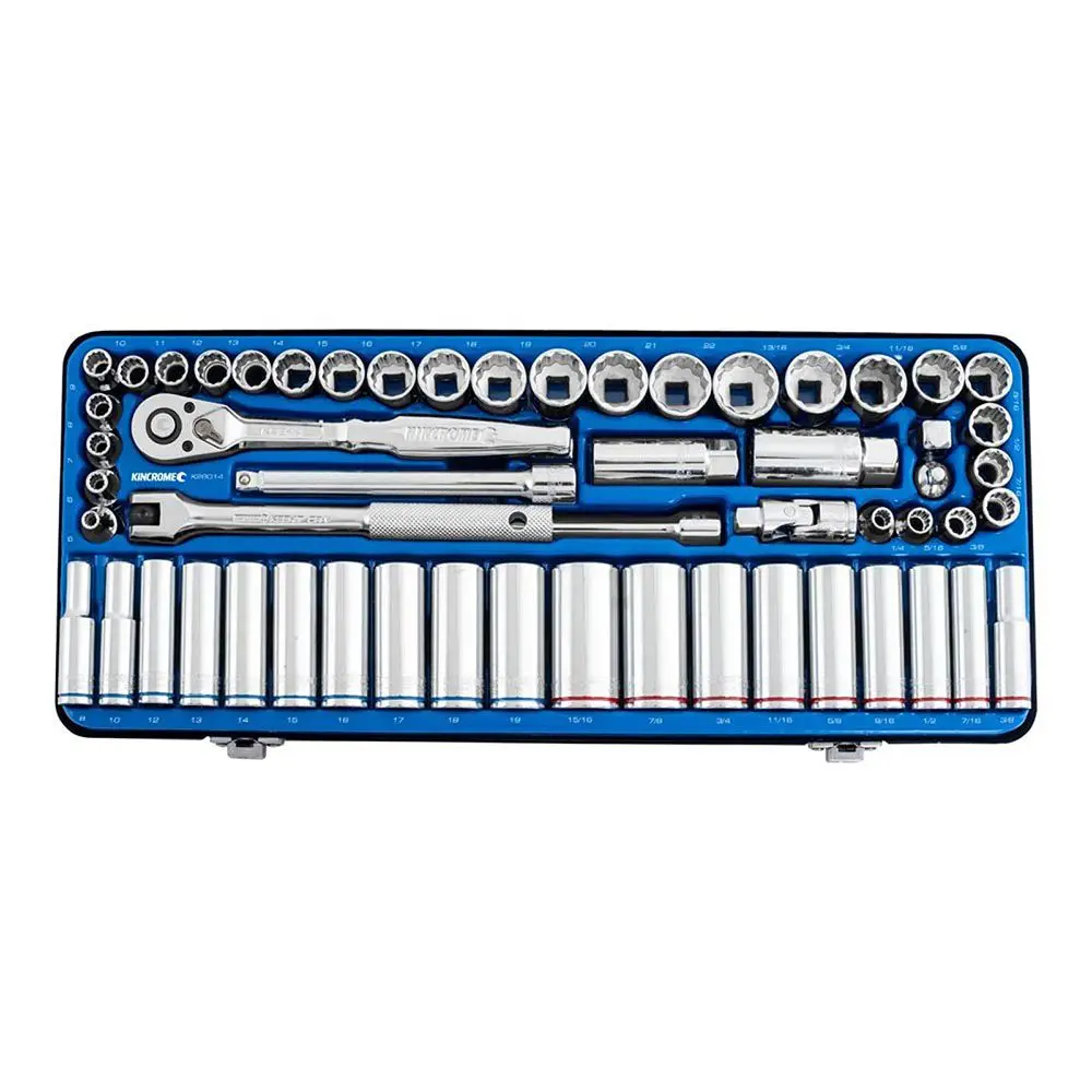 KINCROME 3/8" Drive Socket Set Deep/Standard Metric & Imperial 57 Piece K28014