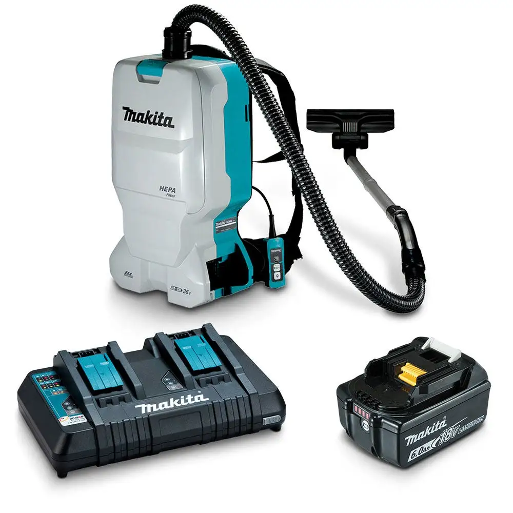 MAKITA 18V Brushless 2 x 6.0Ah Backpack Vacuum Kit DVC660G2X1