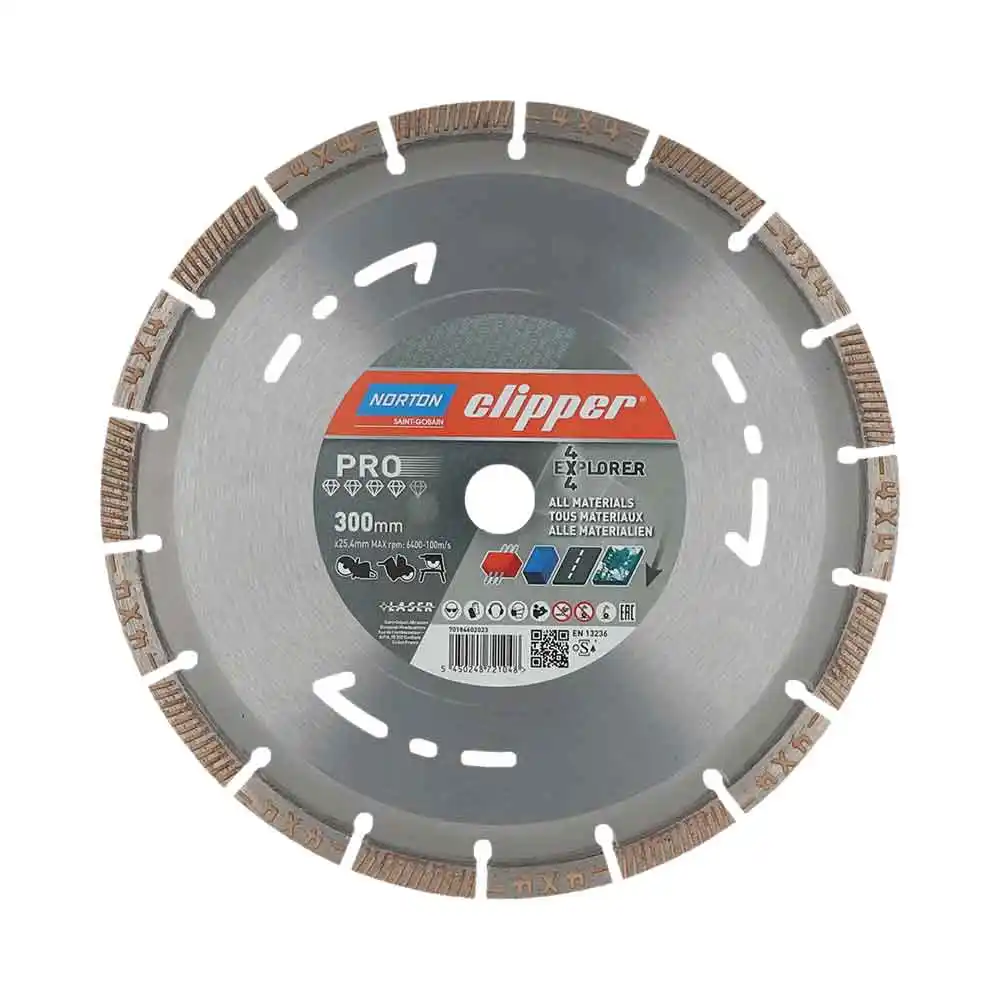 CLIPPER 300 x 25.4mm 4x4 Explorer Segmented Diamond Blade for General Purpose Cutting 70184602023