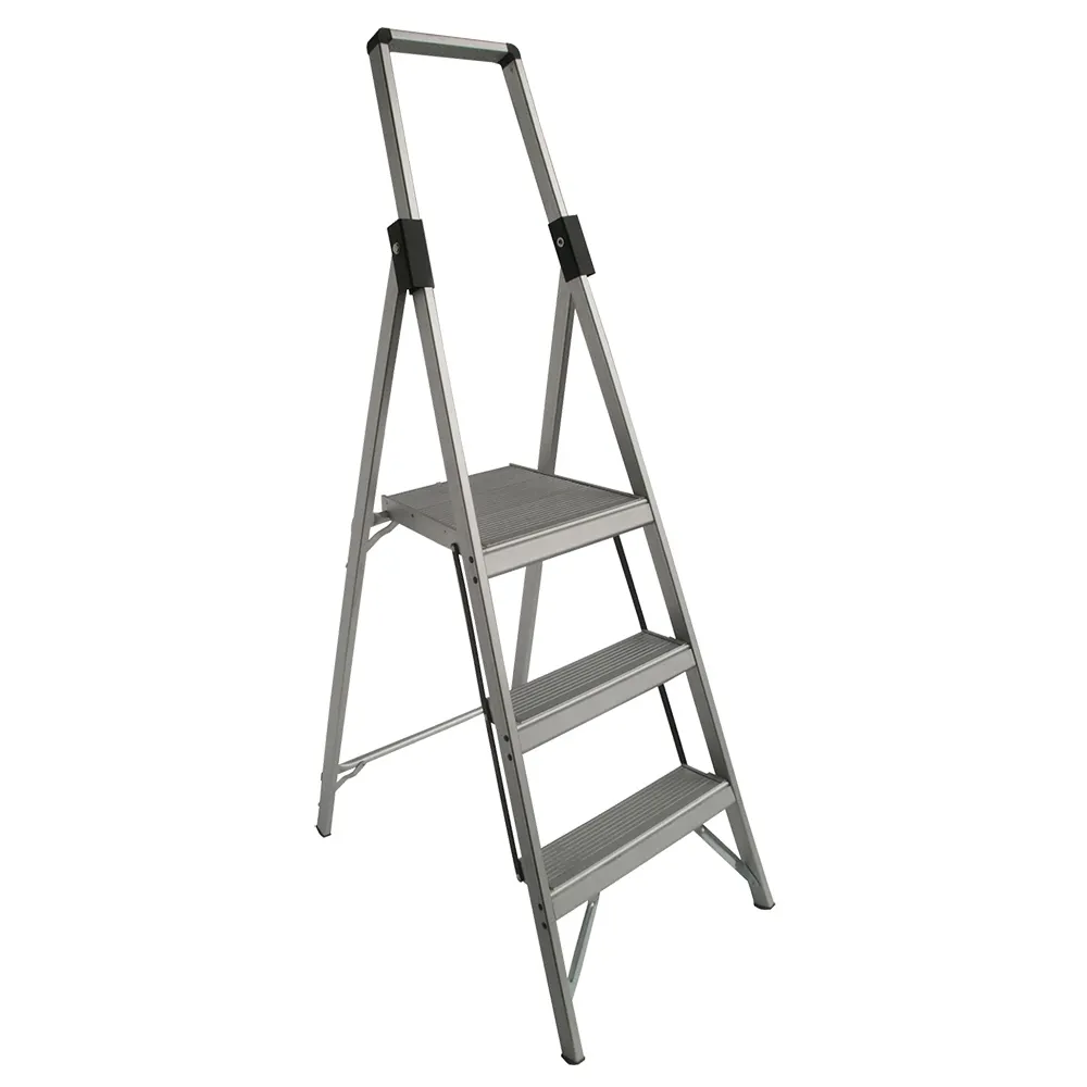 INDALEX 120kg Trade 3 Step Slimline Platform Aluminium Ladder TRDP6/3M