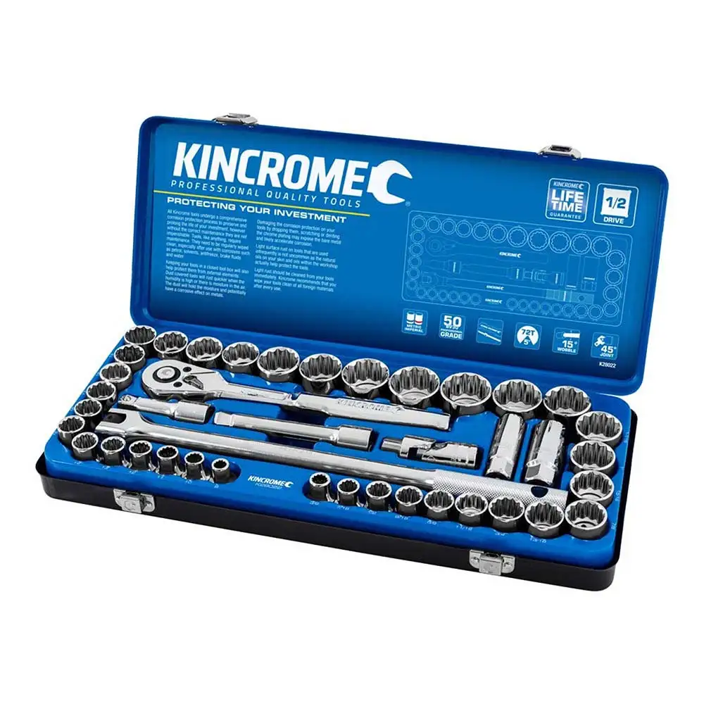 KINCROME 1/2" Drive Metric & Imperial Socket Set - 42 Piece K28022