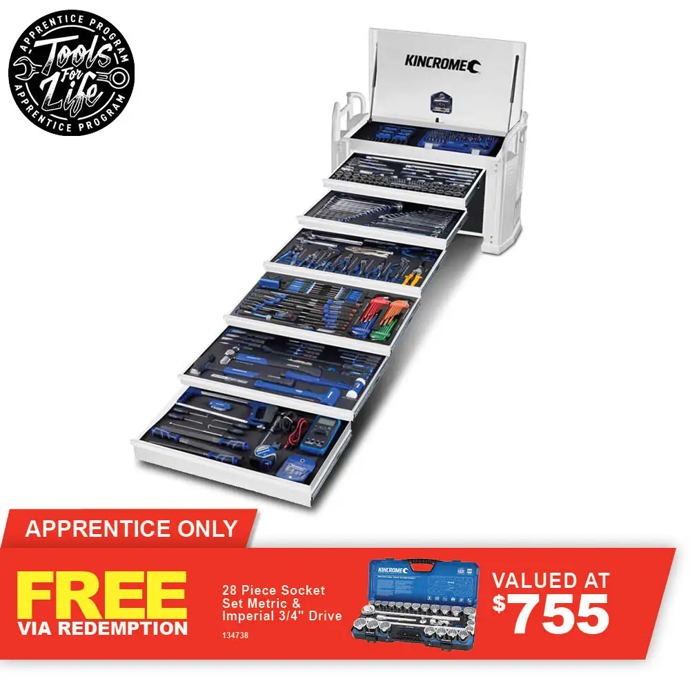 KINCROME TFL Off-road Truck Tool Kit 452 Piece 6 Drawer - White P1830W