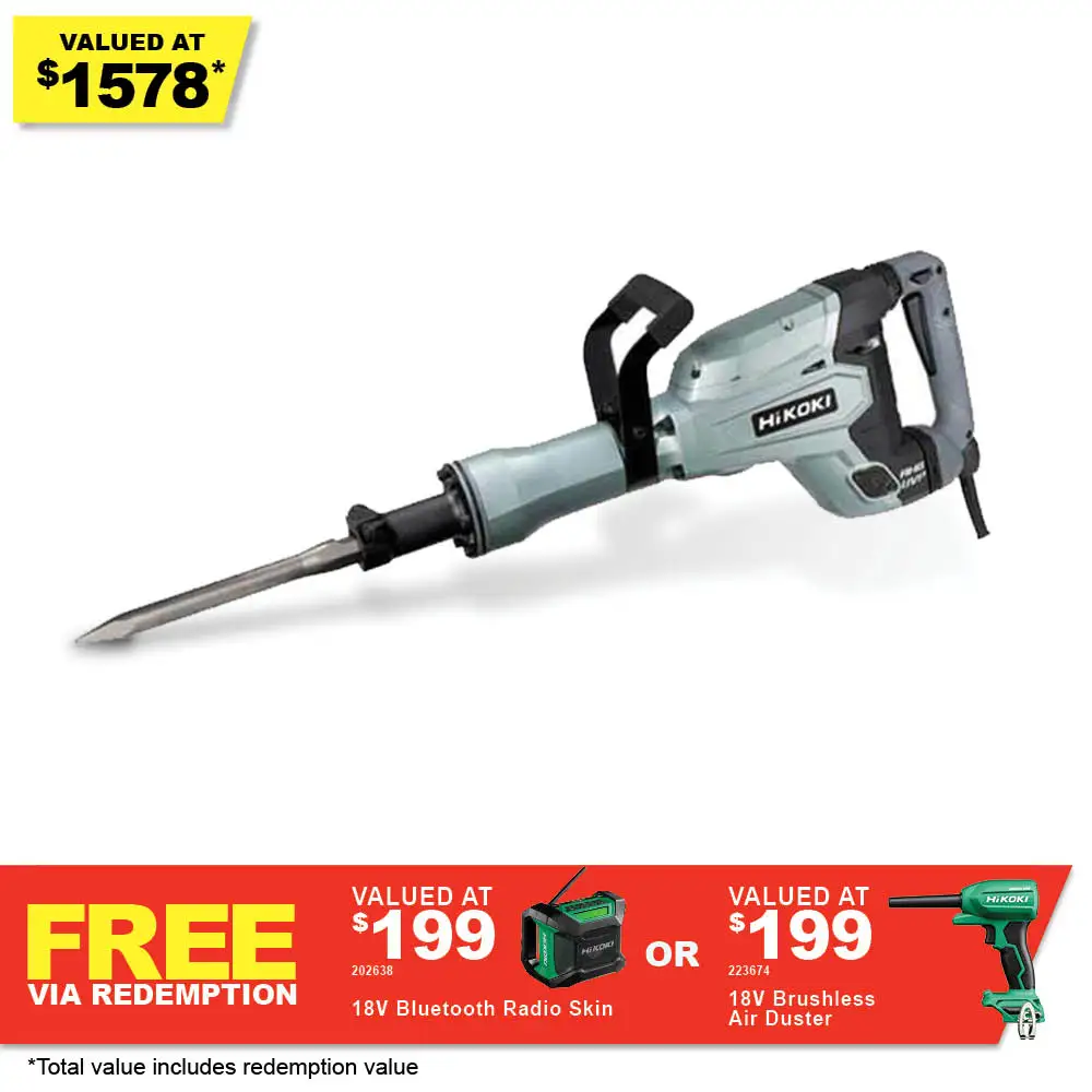 HiKOKI 1400W 30mm Hex Demolition Hammer H65SB3(H1Z)