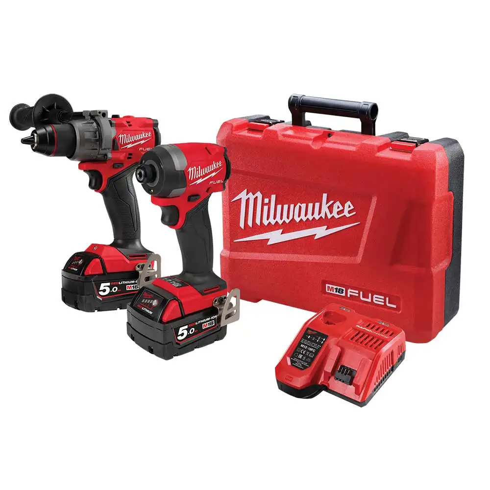 MILWAUKEE 18V FUEL 2 Piece 2x5.0Ah Combo Kit Power Pack M18FPP2AA3502C