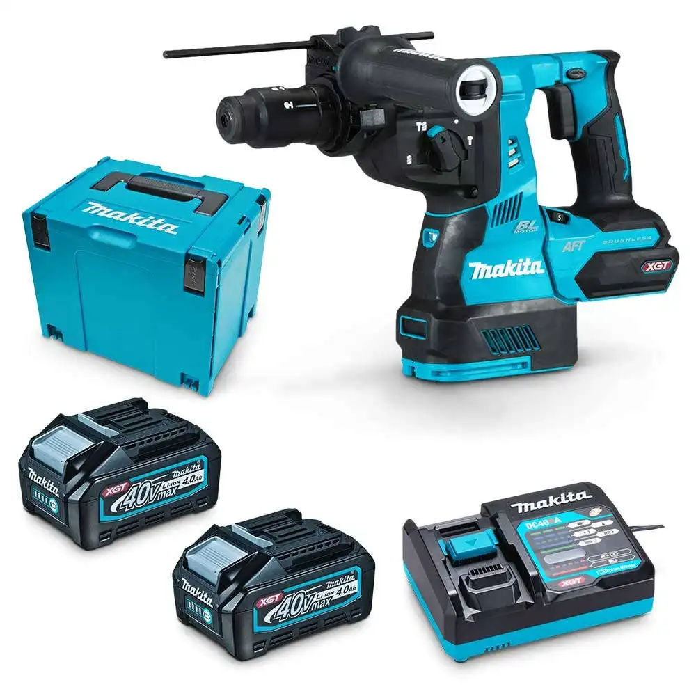 MAKITA 40V Max XGT Brushless 28mm Quick Change Chuck Rotary Hammer Kit HR002GM201