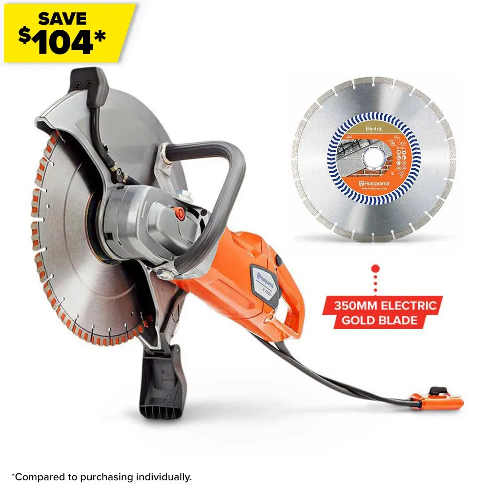HUSQVARNA 350mm Demolition Saw K4000 with 350mm DIAMOND Blade Kit