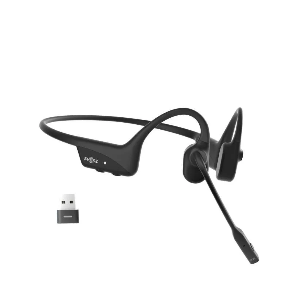SHOKZ Opencomm 2 Black UC Headphones USB A SHOKZC110AABKEN