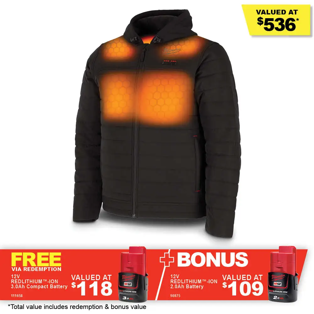 MILWAUKEE 12V Heated AXIS Jacket Black M12AHJBLK0