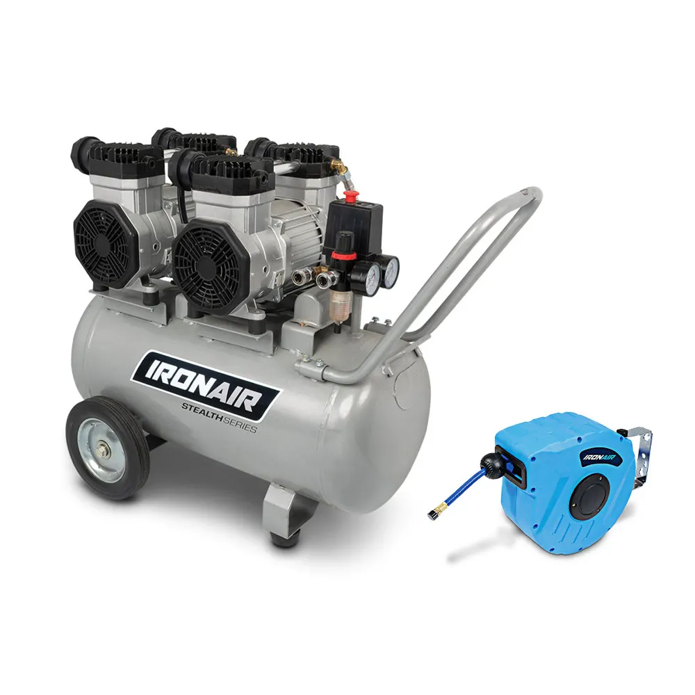 IRONAIR 50L Air Hose Reel Air Compressor Kit TTKIT940