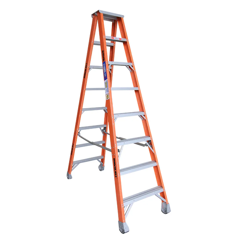 INDALEX 180kg Pro 2.4m Double Sided Fibreglass Step Ladder PROSF8D