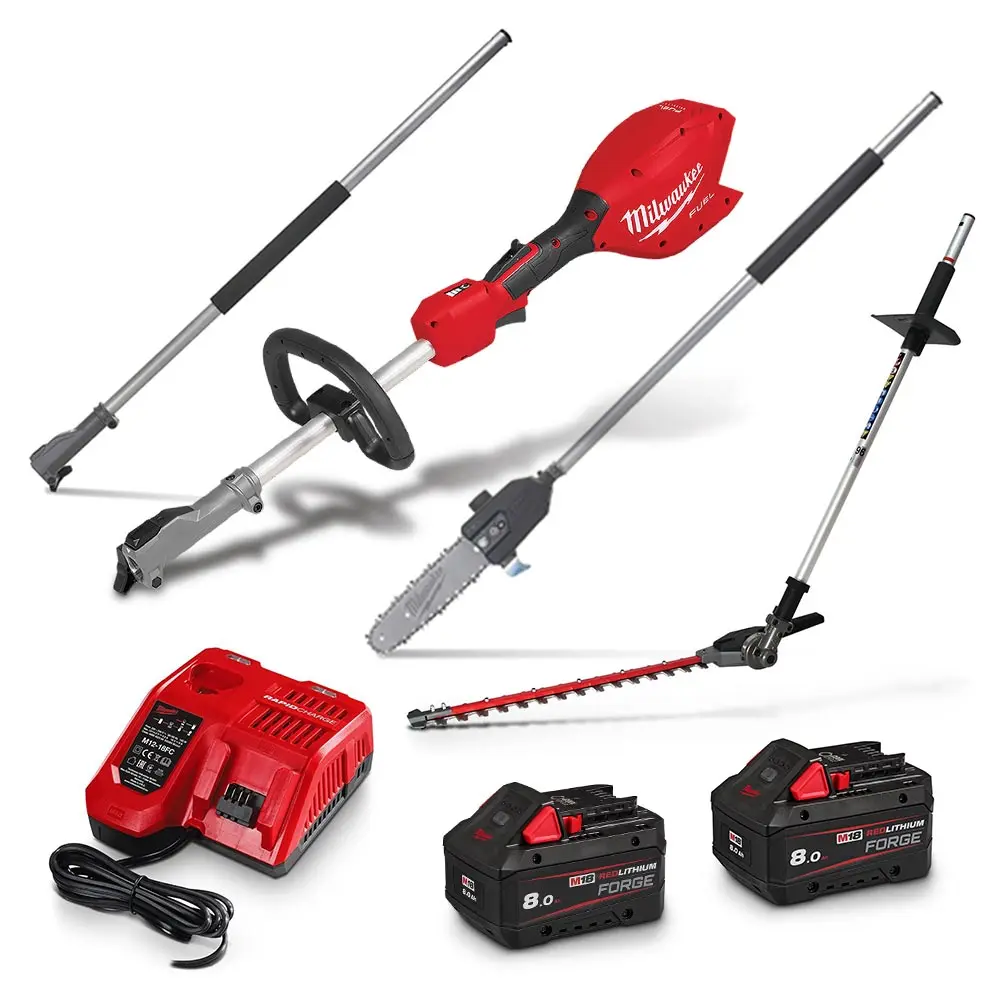 MILWAUKEE 18V REDLITHIUM FORGE 2 x 8.0Ah Outdoor Power Head Power Pack Kit M18FOPHPP3A2802F