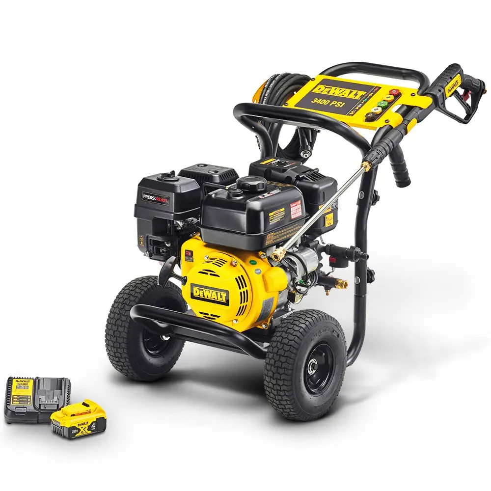 DEWALT 3400PSI 9.5LPM Petrol Pressure Washer w. 18V Battery & Charger DXPW3495PR