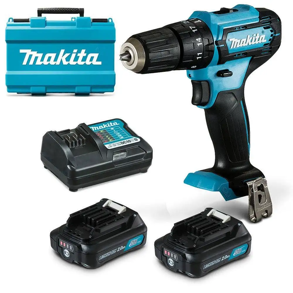 MAKITA 12v 10mm 2 x 2.0Ah Hammer Driver Drill Kit HP333DSAE