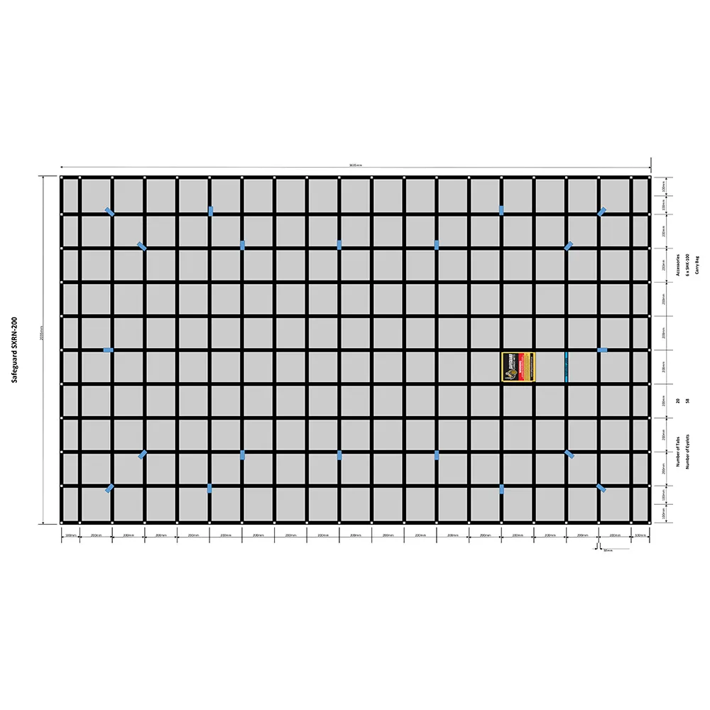 SAFEGUARD 3600 x 2000mm 250kg Rated Roof Net Large SXRN-200