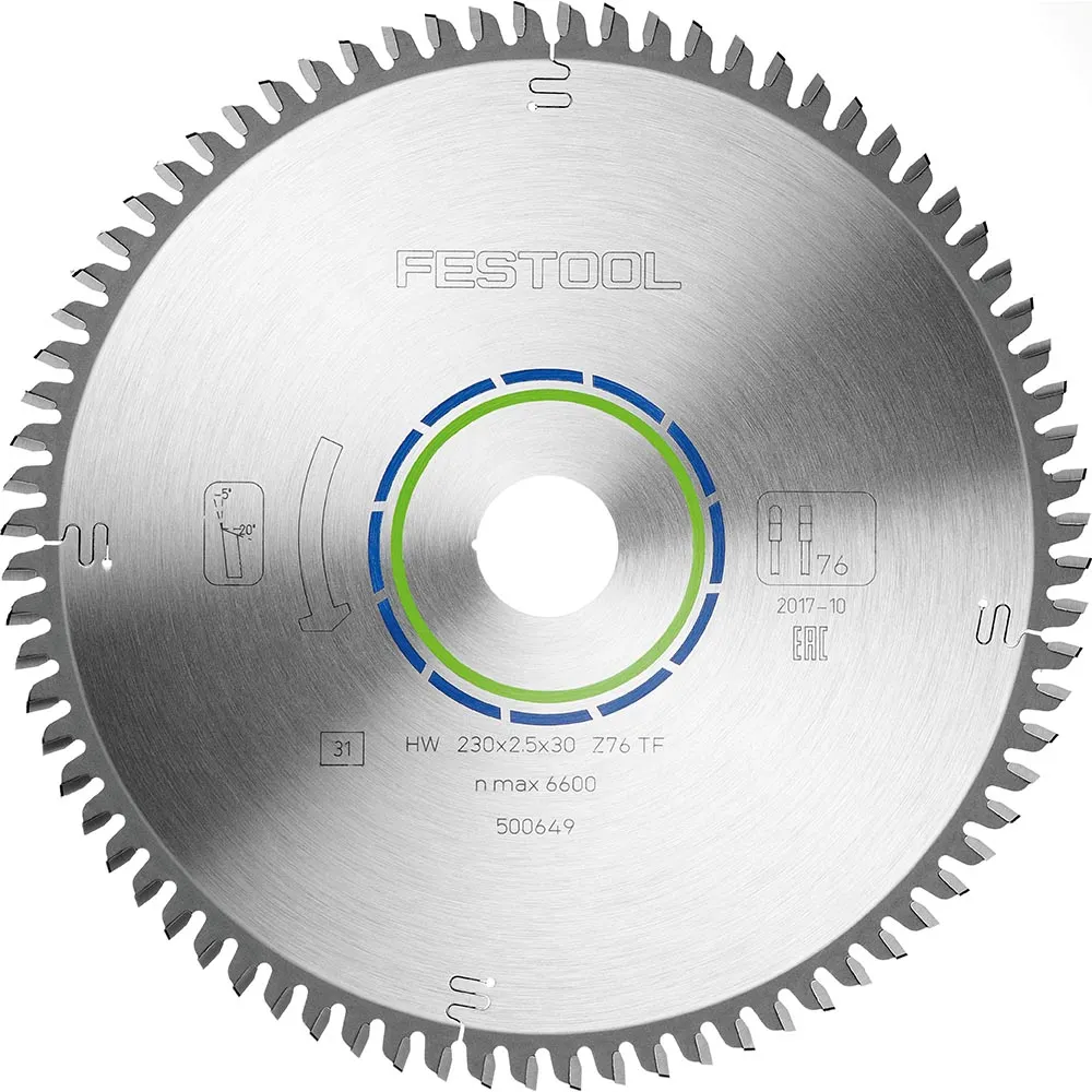 FESTOOL 230mm 76T TCT Circular Blade for Non-Ferrous Metal Cutting