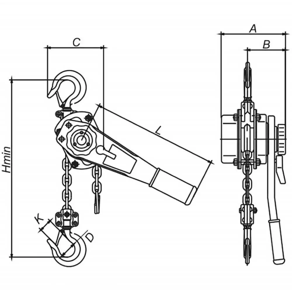 ITM 3t 1.5m Lift Heavy Duty Lever Hoist Load Limited TM9042-03001