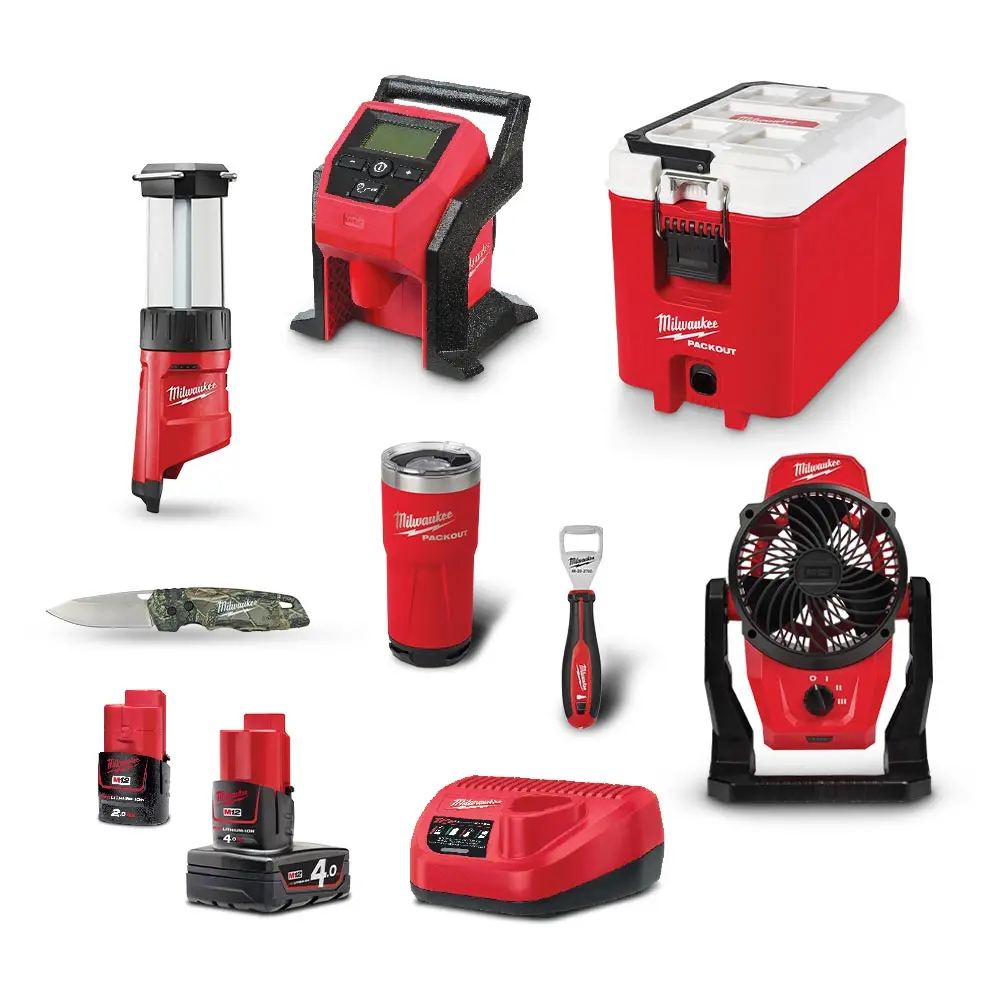 MILWAUKEE 12V 7 Piece 1 x 4.0Ah/1 x 2.0Ah Combo Kit M12PP7CK422