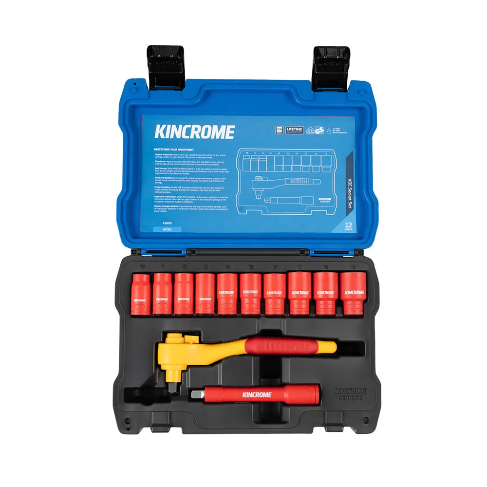 KINCROME 3/8 Drive Metric VDE Socket Set - 12 Piece K20070