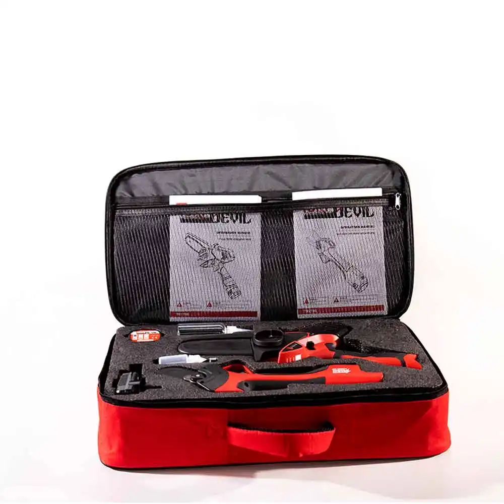 TURF DEVIL 14V 1.5AH Battery & Charger 4in & Shears Pruning Saw Kit TD7758
