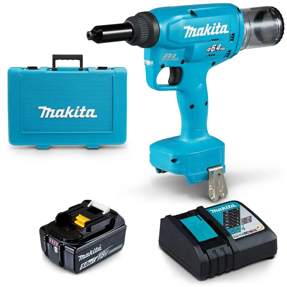 MAKITA 18V Brushless 1 x 5.0Ah 6.4mm Riveter Kit DRV250RT