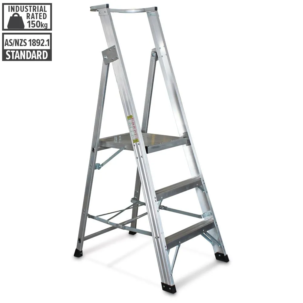 GUARDALL 3-Step 0.9m Aluminium Platform Ladder AA12103