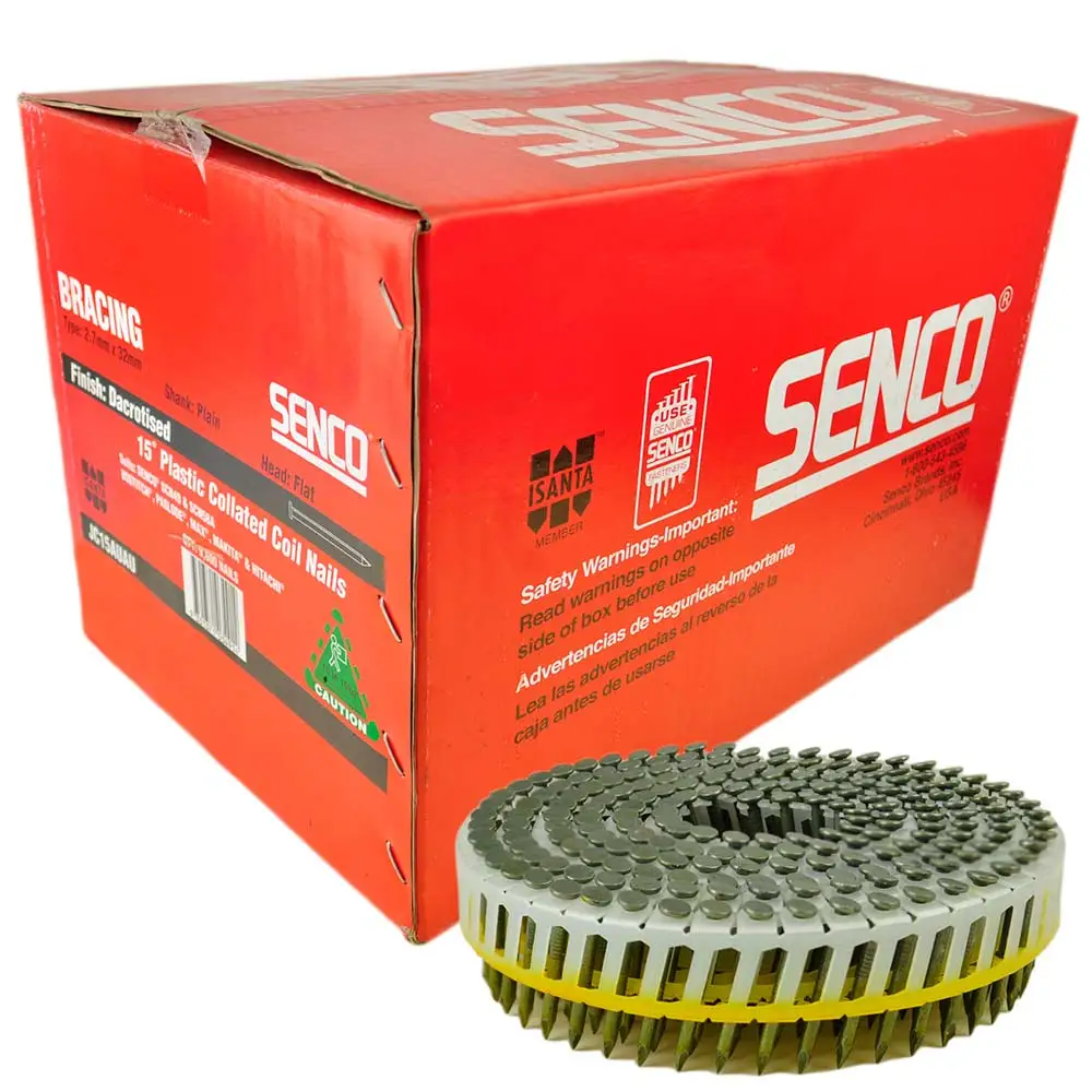 SENCO Fap Series Coil Nails - Smooth Shank Dacrotised - 32mm Box of 9600 JC15AUAU